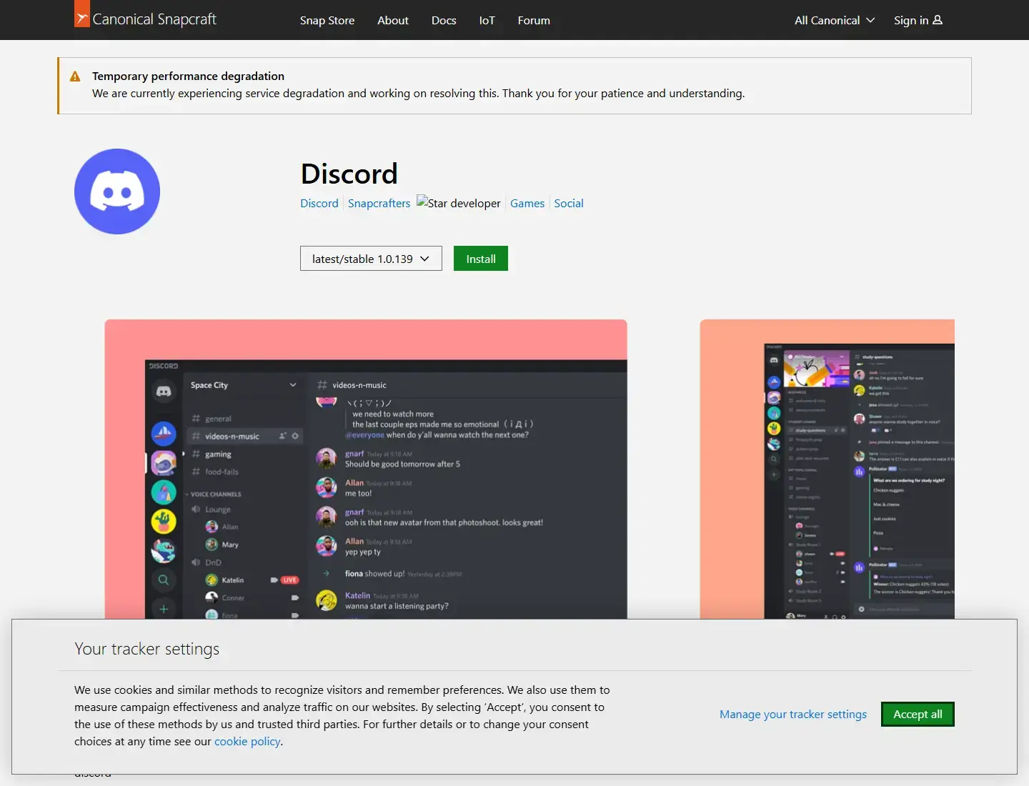 Discord on ubuntu snap store page screenshot - Discord on Ubuntu 24.04: Install Guide