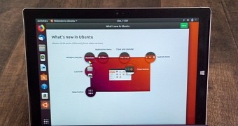 Here s ubuntu 18 04 lts bionic beaver running on the microsoft surface pro 3