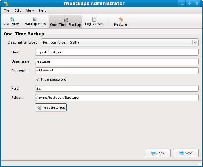 Fwbackups Remote Backup option