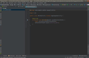 Screenshot of myapplication on ubuntu snap - Android Studio on Ubuntu