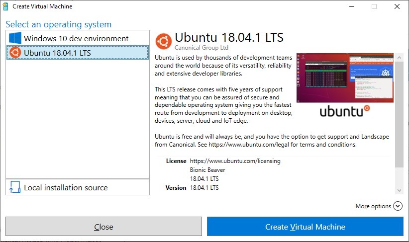 Canonical releases ubuntu 18 04 1 desktop image optimized for microsoft hyper v 522743 2