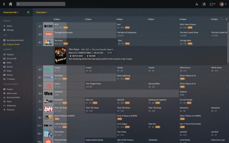 plex media server dvr recording log