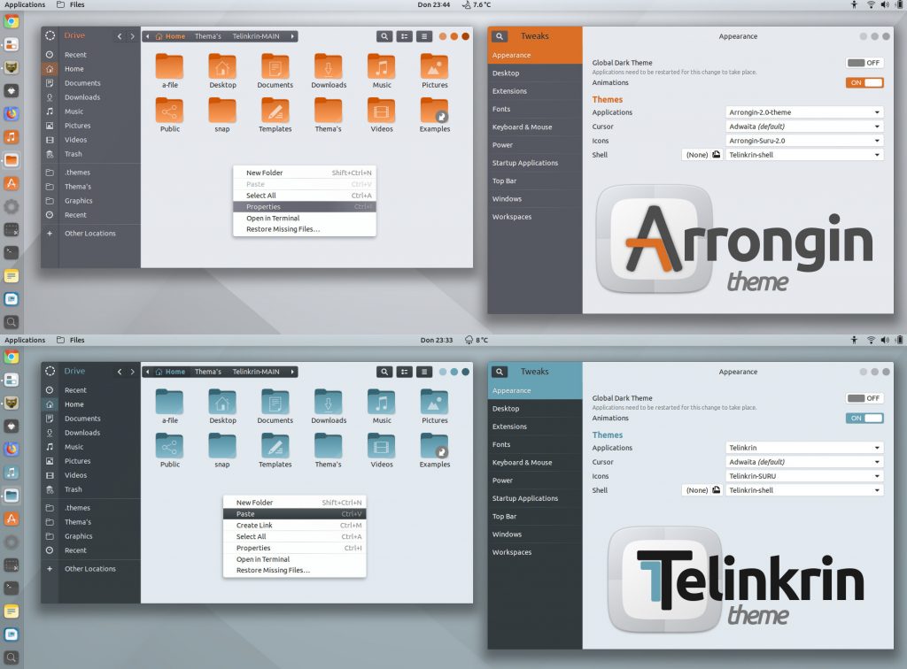 Telinkrin and Arrongin theme screenshot