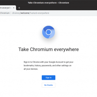 Chromium login screen