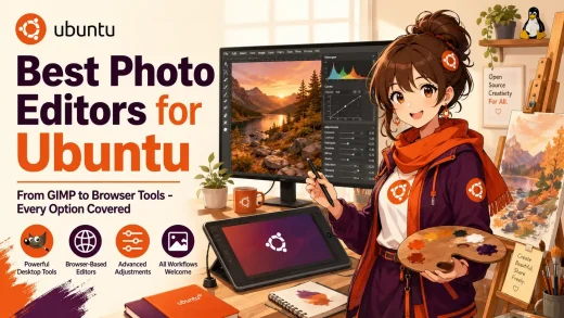Top photo editors for linux cover - 5 Best Free Photo Editors for Ubuntu 24.04 in 2025