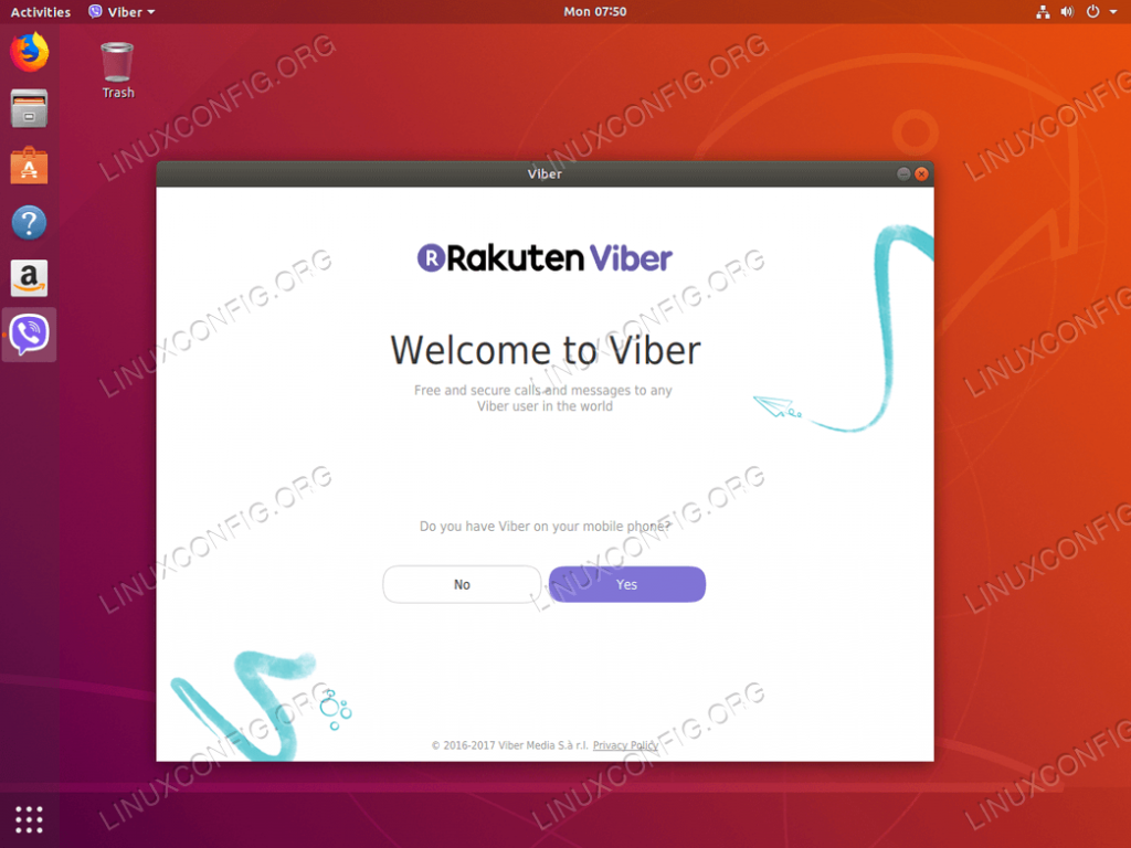 Viber installed on Ubuntu