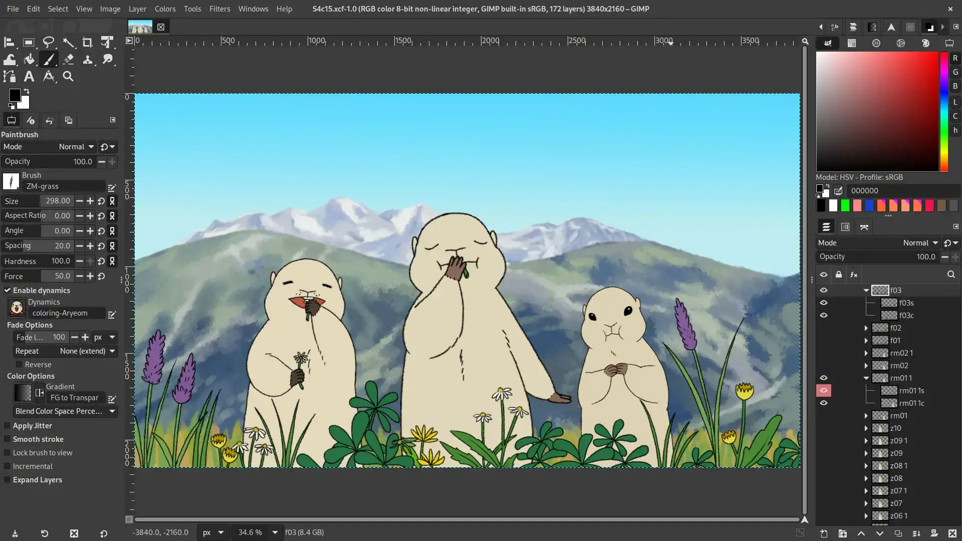 GIMP photo editor screenshot on Ubuntu