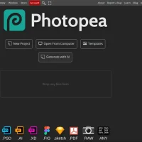 Best photo editors ubuntu photopea screenshot