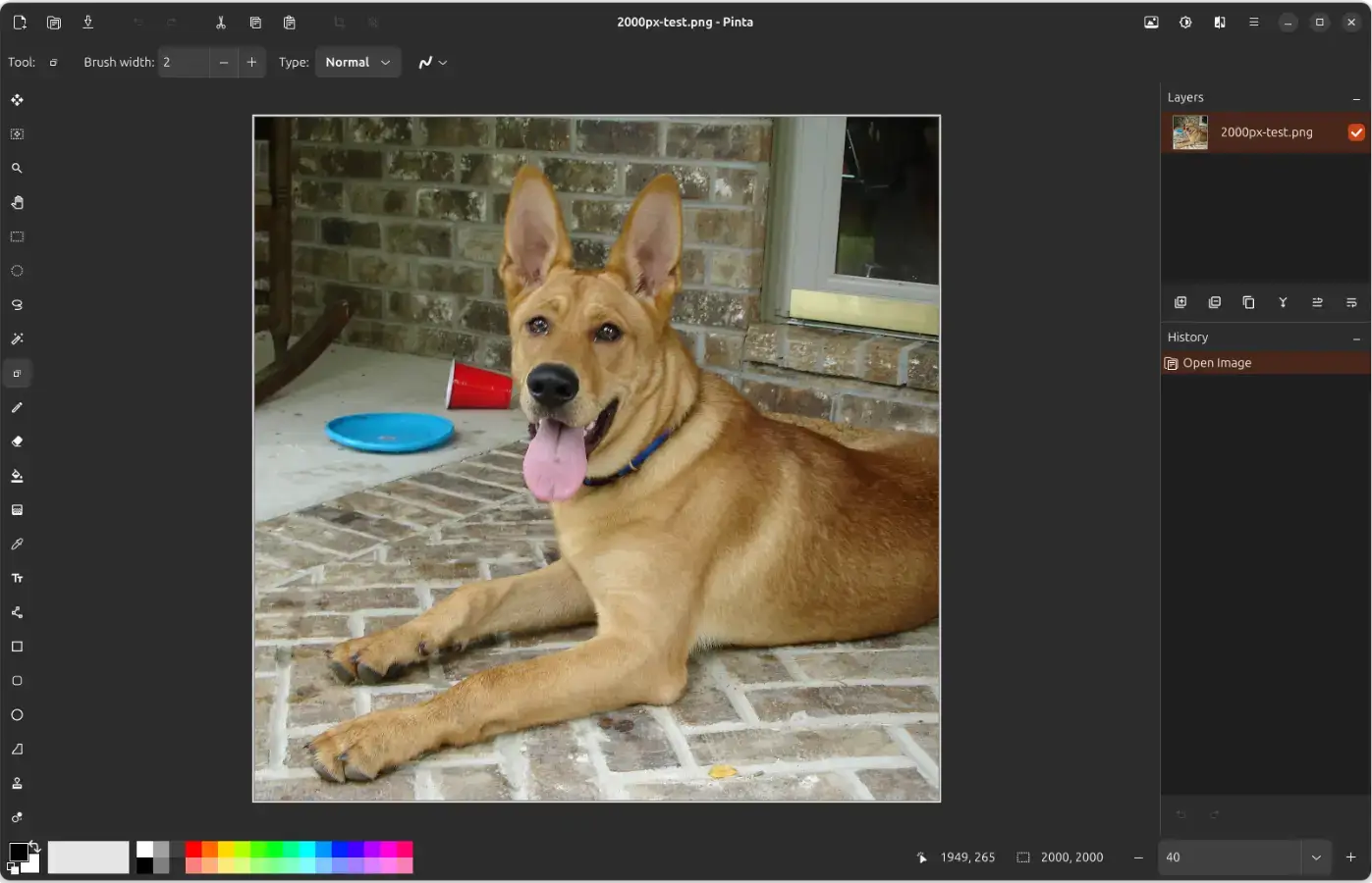 Pinta image editor screenshot on Ubuntu