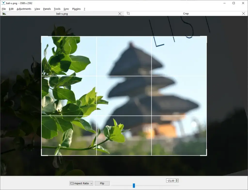 Nomacs cropping screenshot - 5 Best Free Photo Editors for Ubuntu 24.04 in 2025