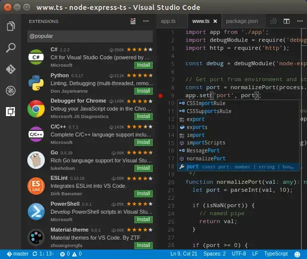 Screenshot of extensions on ubuntu vscode - How to Install Visual Studio Code on Ubuntu 26.04 - Complete Guide