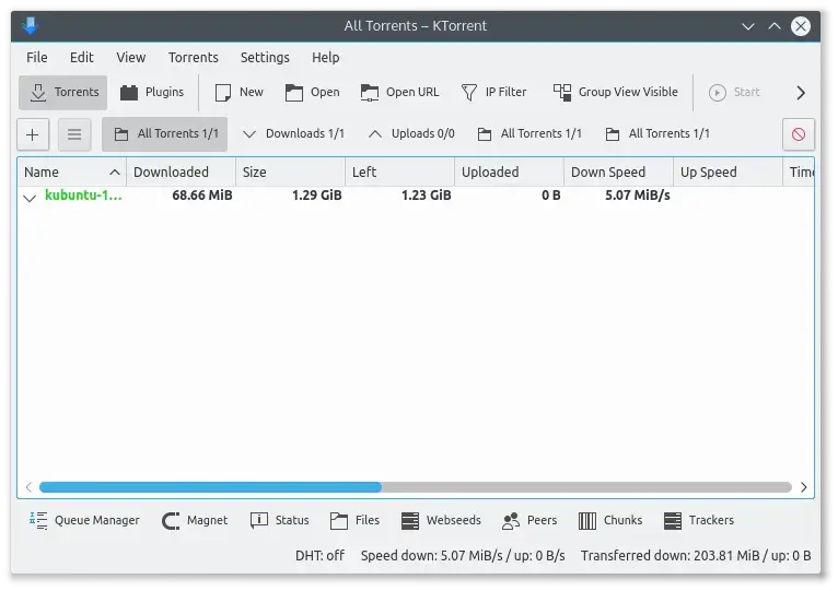 Example of a torrent on ktorrent - How to Install KTorrent on Ubuntu 26.04 - Complete Guide