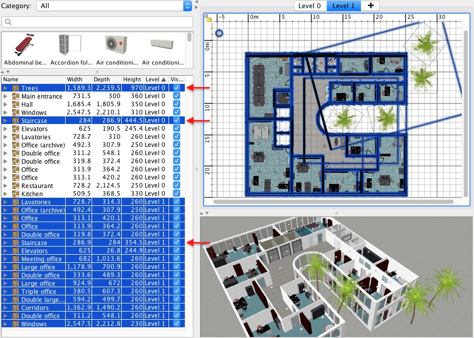 Make large buildings sweethome3d