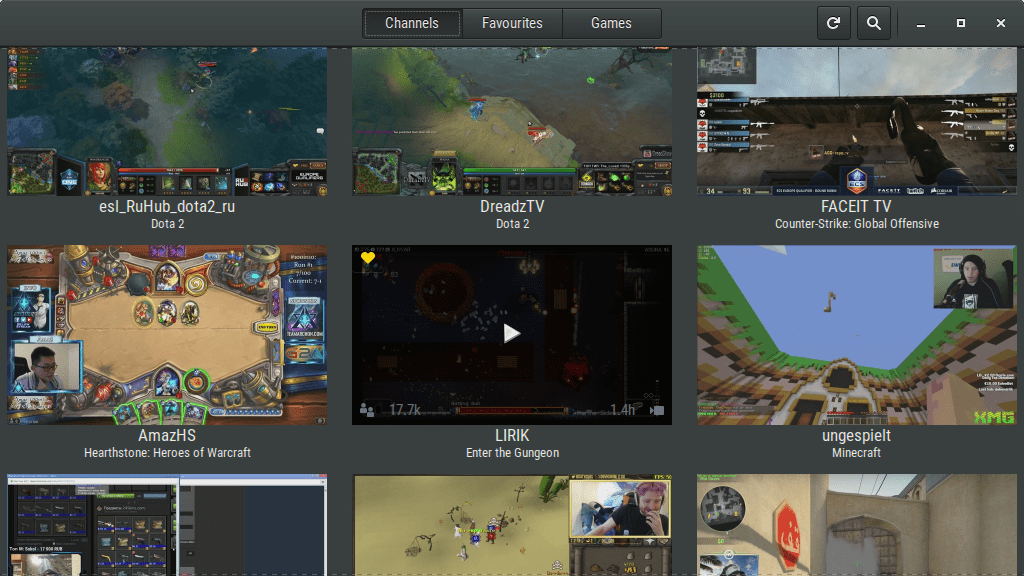 Gnome twitch channel choose