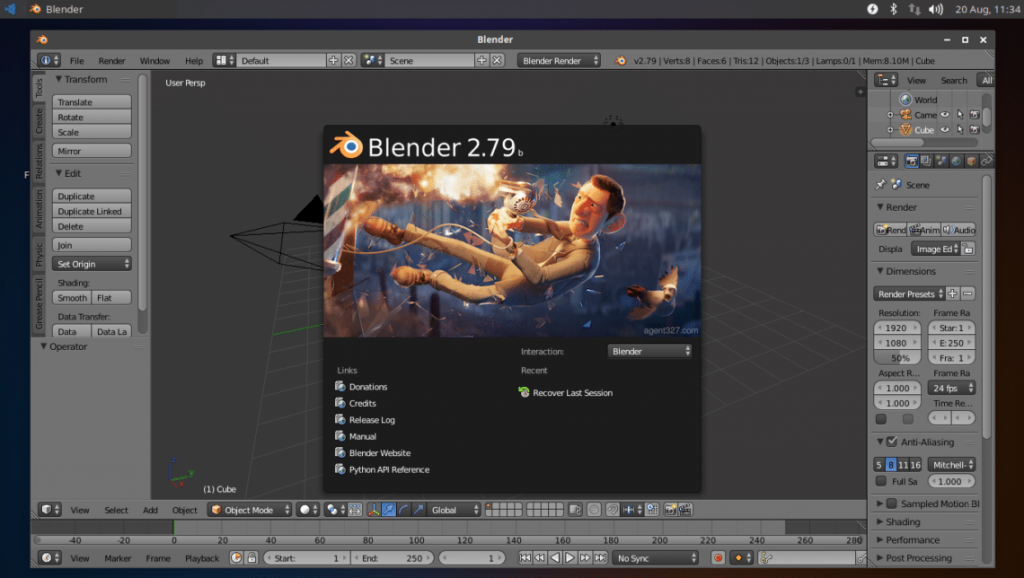 Ubuntu studio 1804 blender app