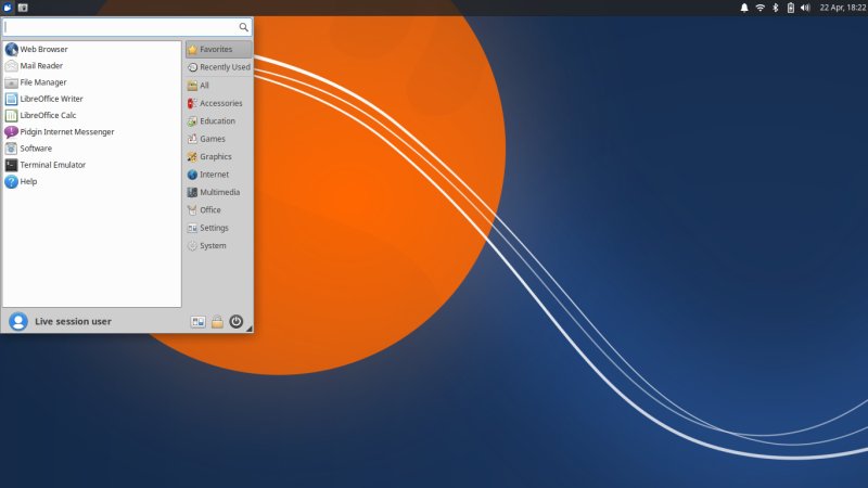 Xubuntu 1904 menu