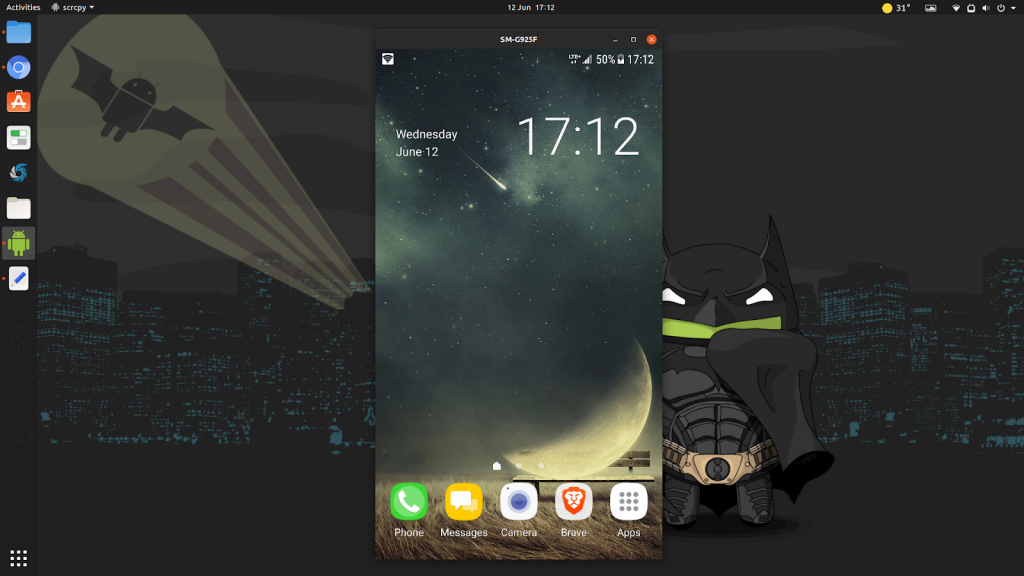 Scrcpy batman background linux