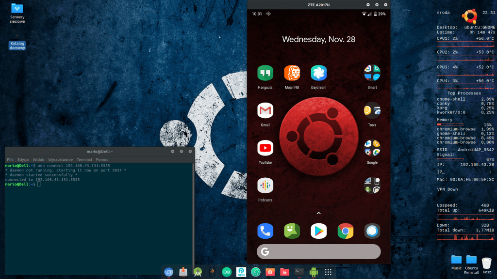 Scrcpy ubuntu background