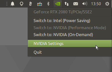 Nvidia settings