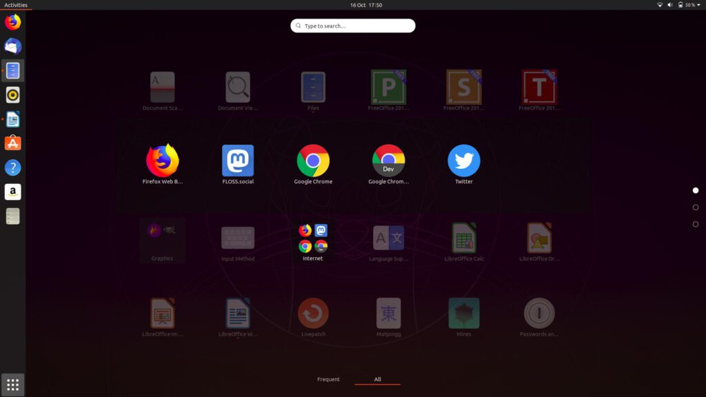 Ubuntu 19 10 apps page