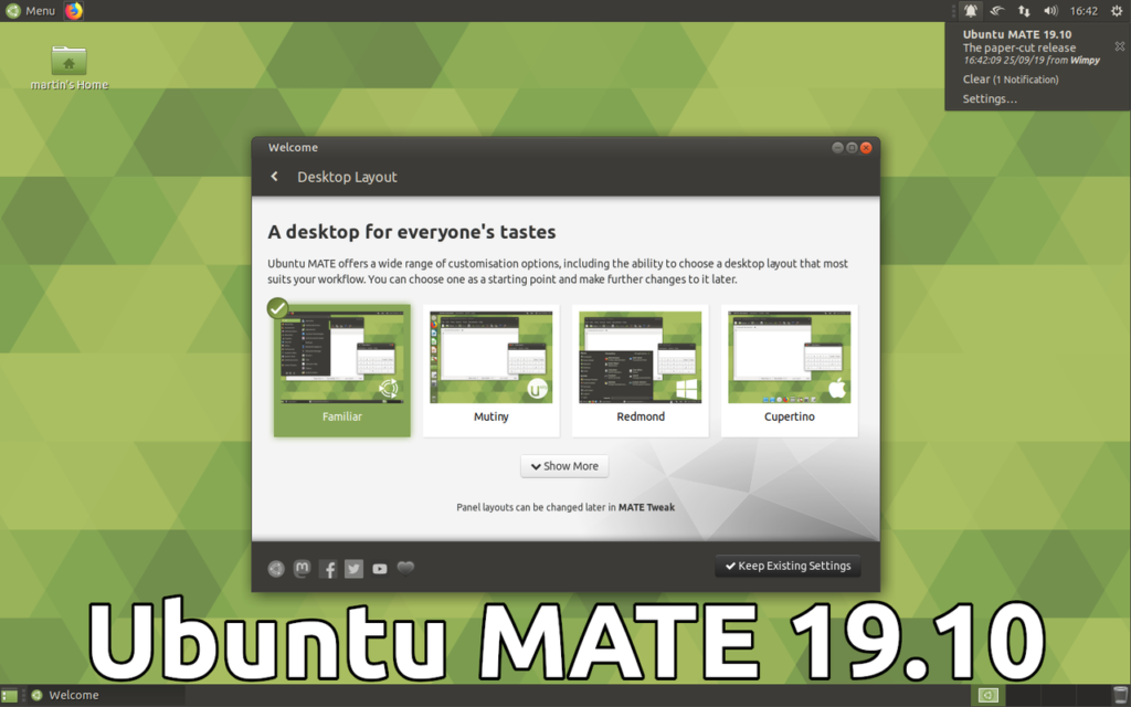 Ubuntu MATE 19.10 