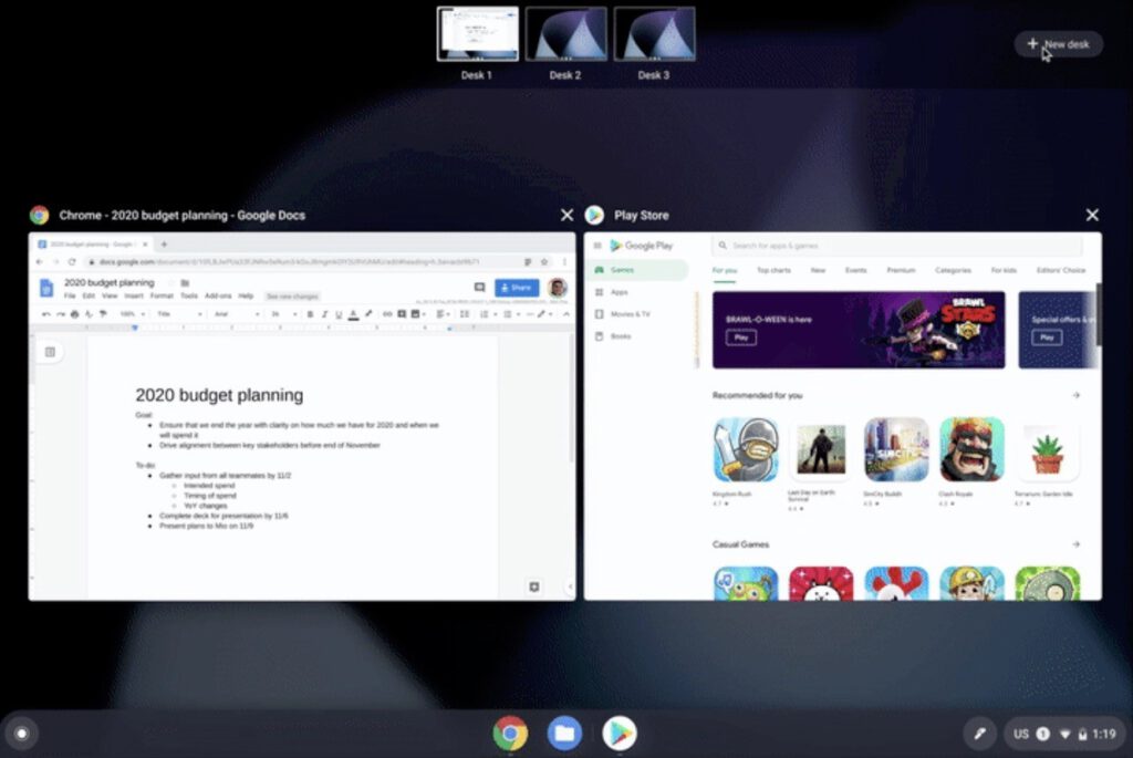 Chrome os 78 rolling out to chromebooks with virtual desks click to call more 528125 2
