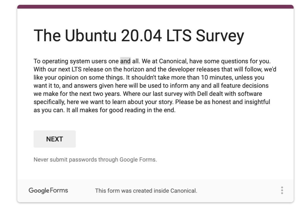 Canonical needs your help to improve ubuntu take the ubuntu 20 04 survey now 528520 2