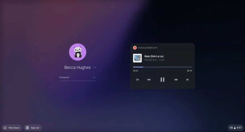Chrome os 79 adds media controls in lock screen mouse acceleration control 528671 2