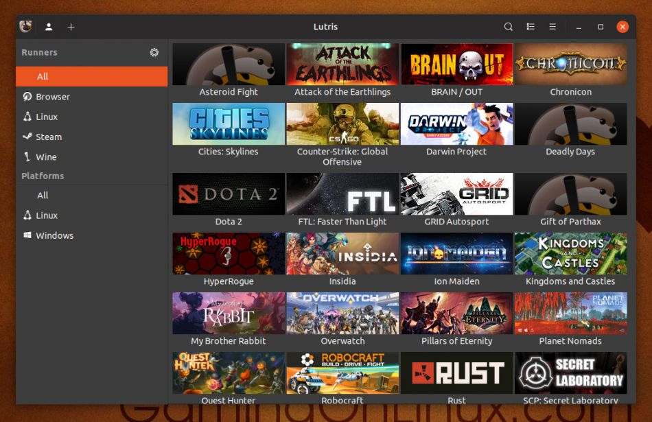 Lutris screenshot games