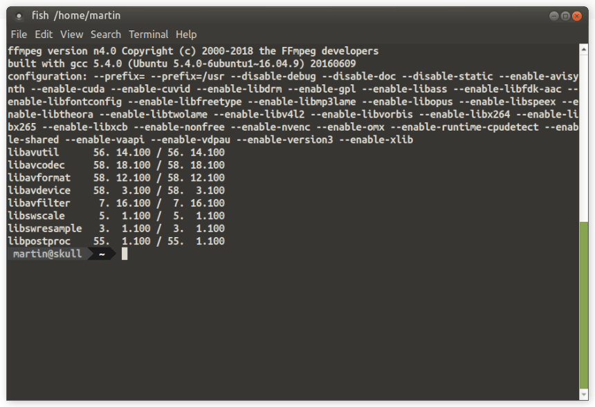 Ffmpeg enable libraries ubuntu