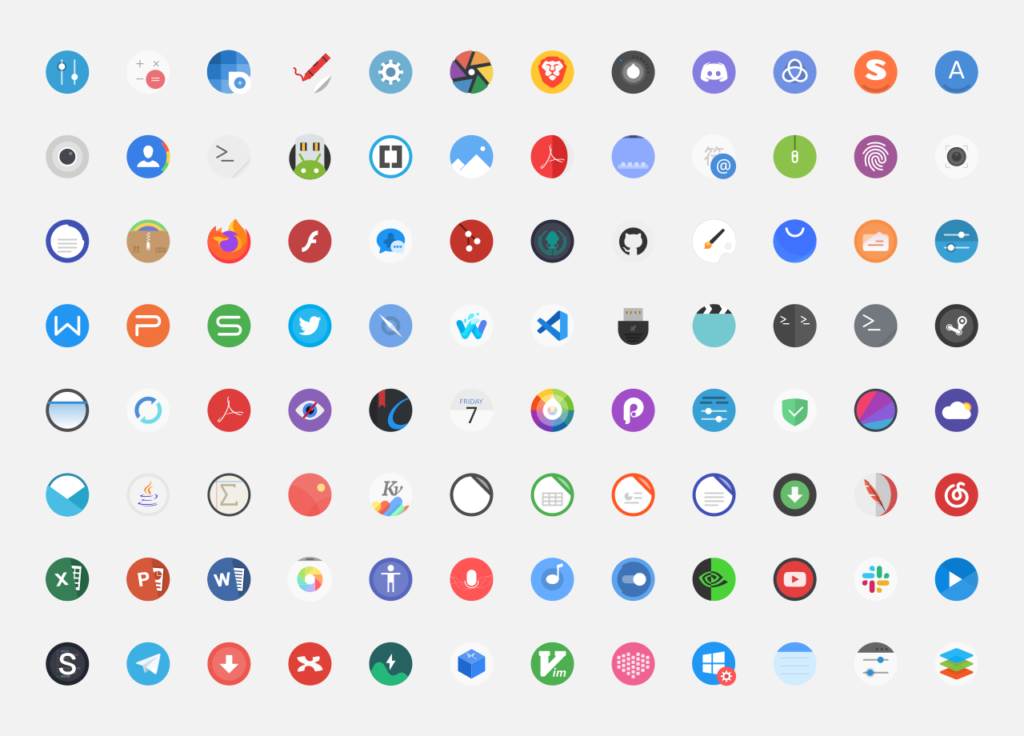 Light version of Tela Circle Icons