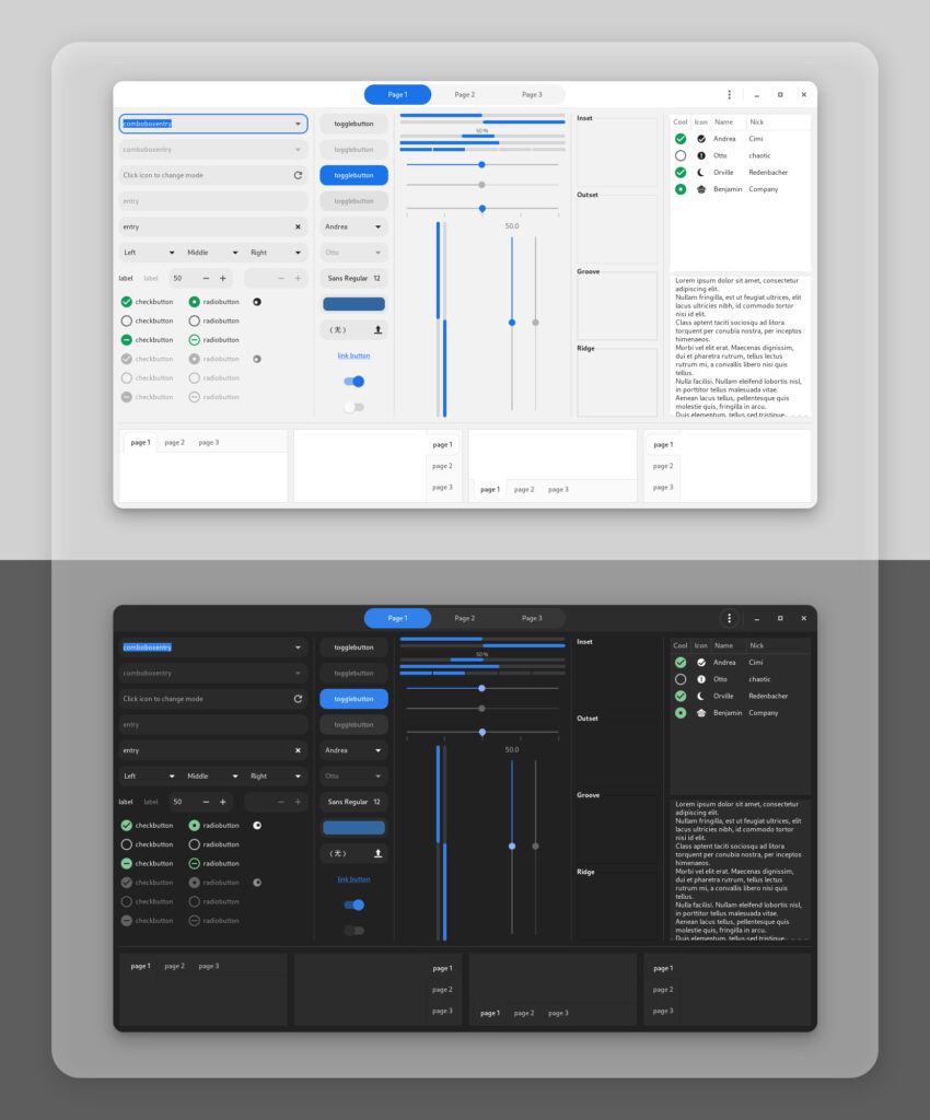 Orchis gtk theme preview