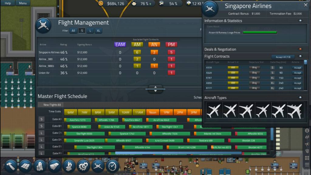 Simairport flight management