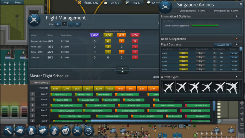 Simairport flight management