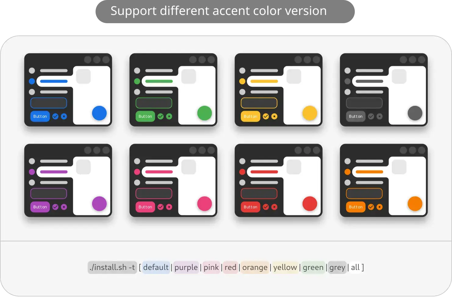 Support different colors