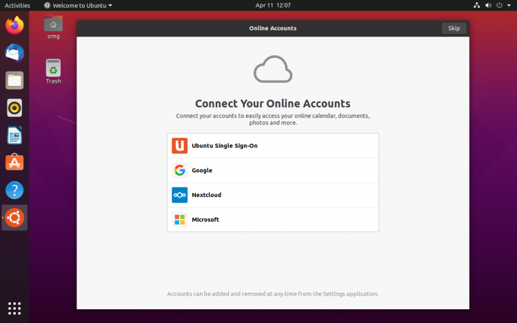 Connect accounts ubuntu 20 04