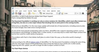Libreoffice 7.0 will finally remove adobe flash player support