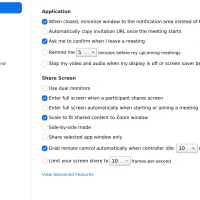 Zoom ubuntu settings