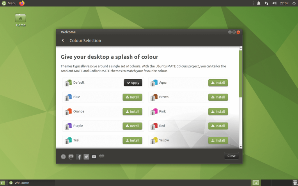 Ubuntu mate 20 04 choose desktop color