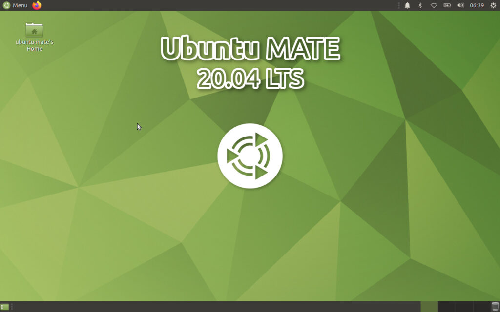 Ubuntu MATE 20.04 Home Screen