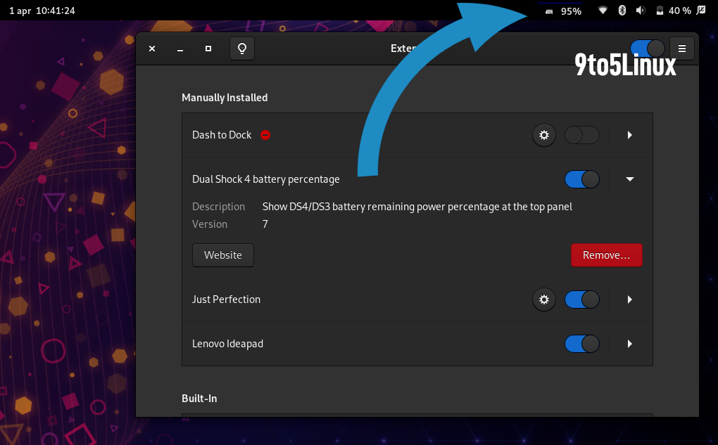 Dual Shock 4 Controller Battery Percentage GNOME Shell Extension Now Supports GNOME 40 - 9to5Linux