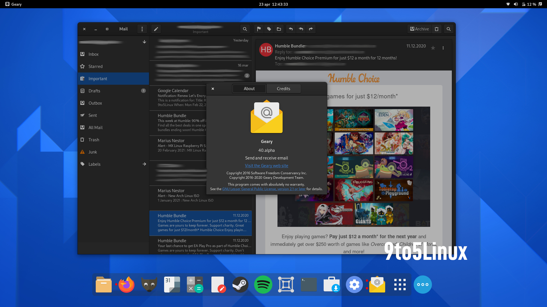 Geary Email Client Is Now Ready for GNOME 40 with Fresh New Look, Improved Performance - 9to5Linux