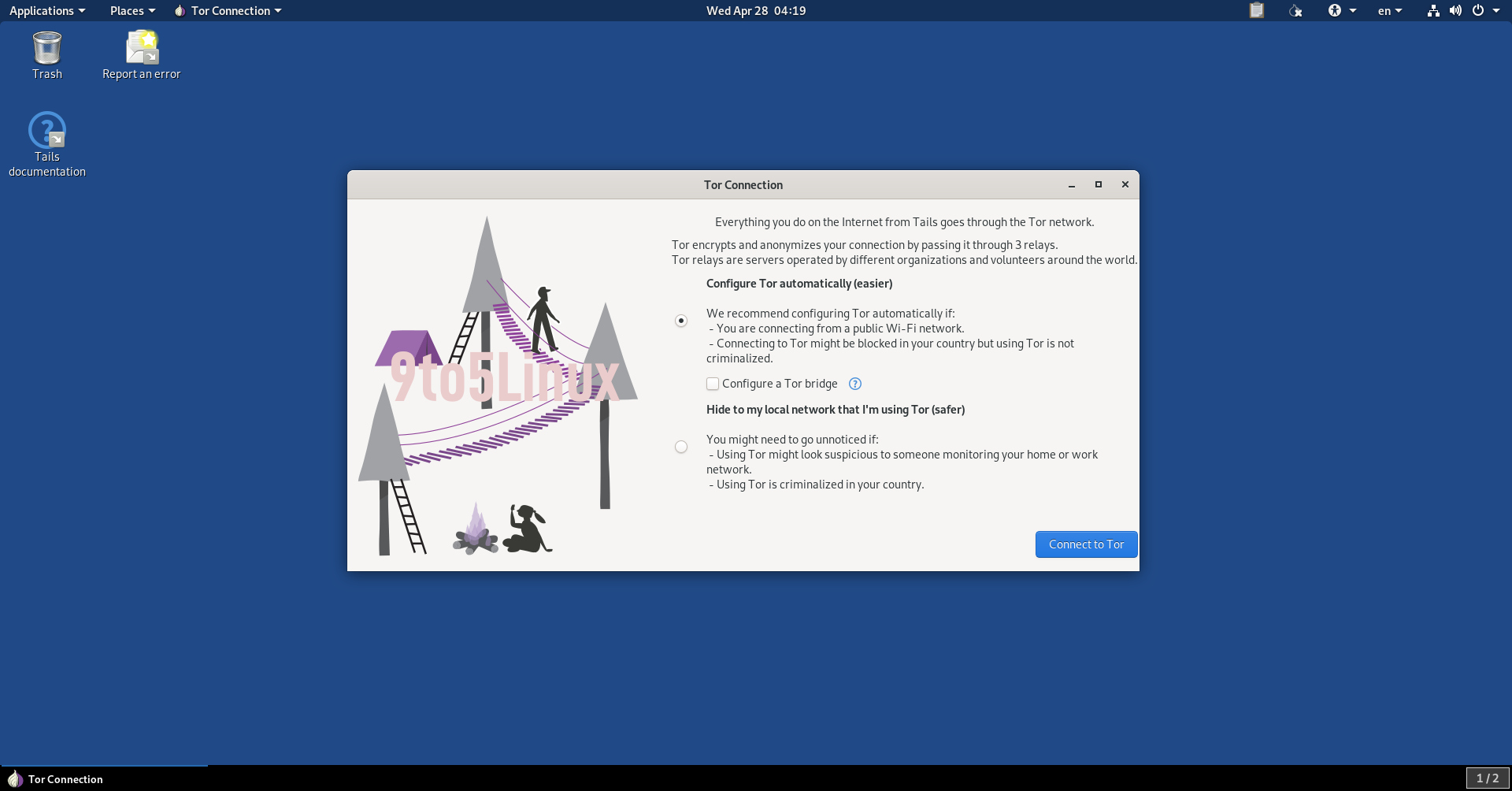 Tails Devs Need Your Help to Test the New Tor Connection Wizard - 9to5Linux