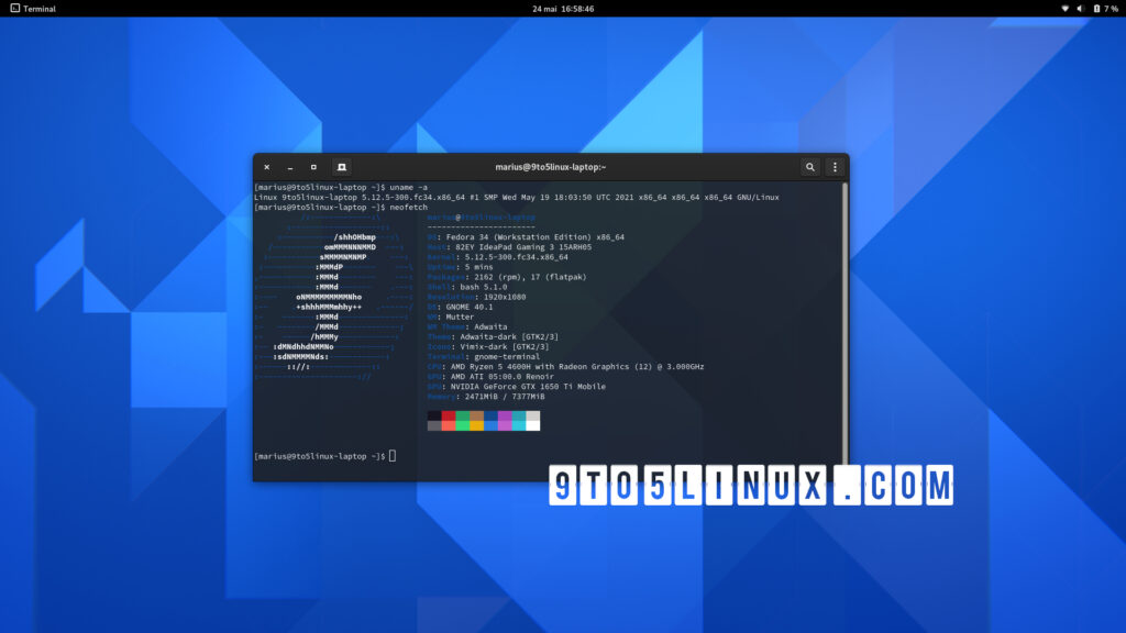 Fedora linux 34 is now powered by linux kernel 512