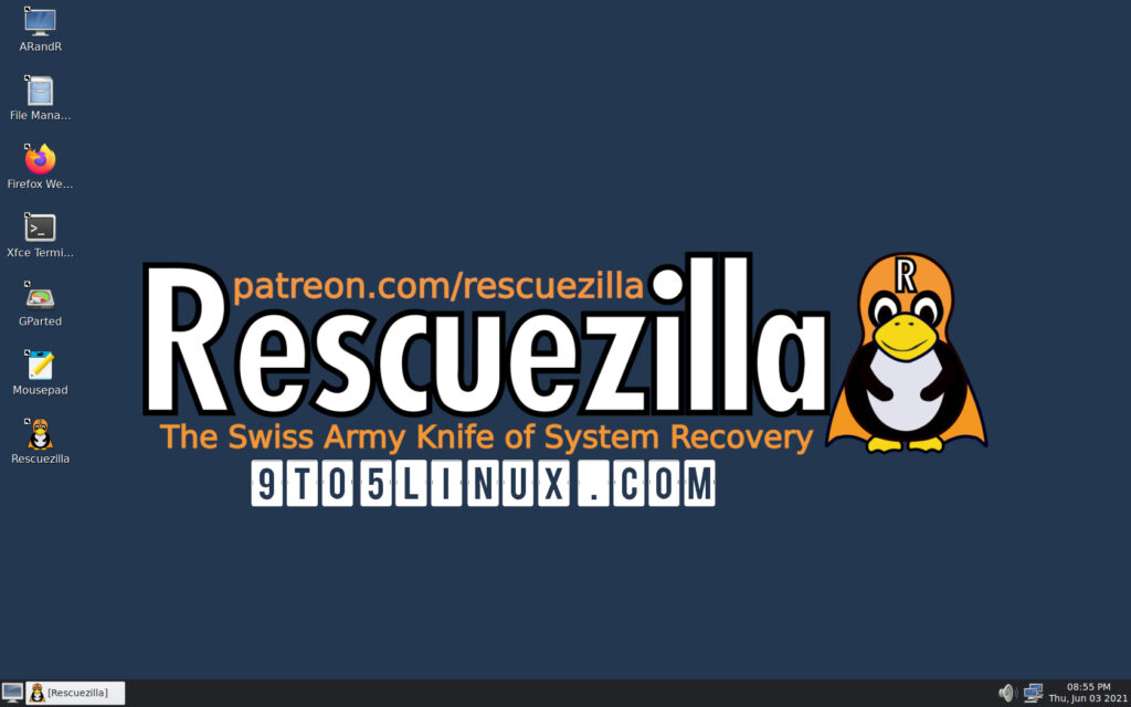 Rescuezilla 22 supports disk cloning and nfsssh shares its based