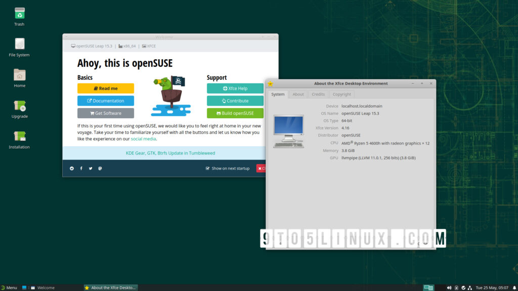 Opensuse leap 153 officially released with xfce 416 sway tiling