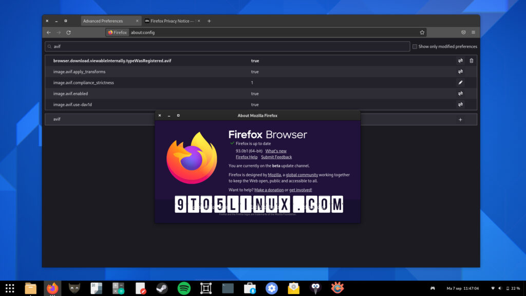 Firefox 93 enters public beta testing with avif support enabled