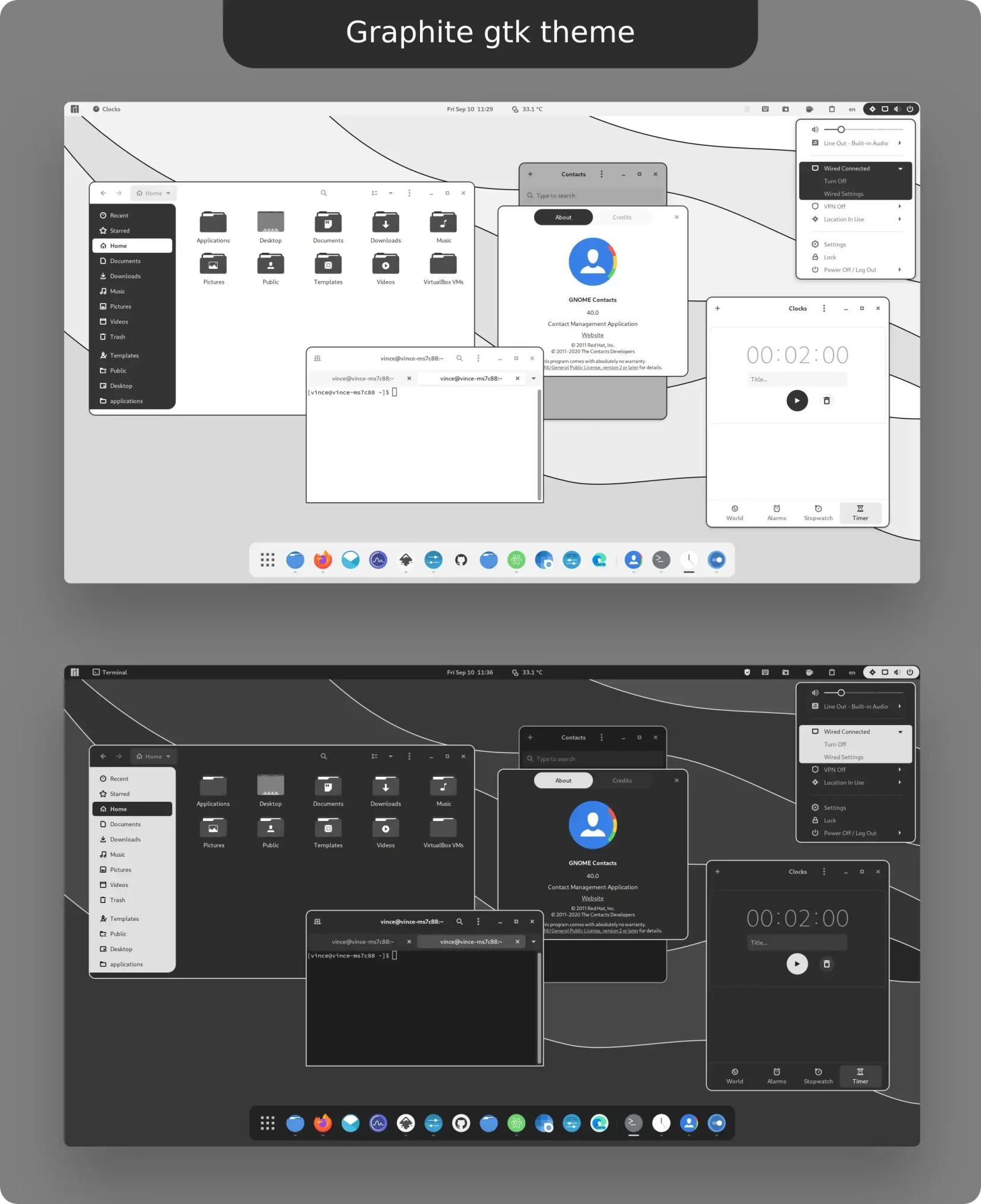 Graphite gtk theme screenshot - Best Themes on Ubuntu 24.04