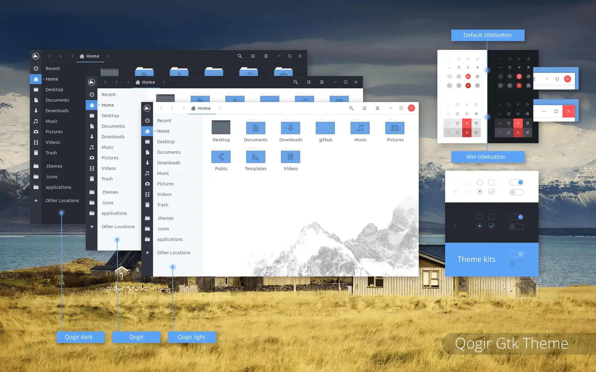 Qogir theme screenshot - Best Themes on Ubuntu 24.04