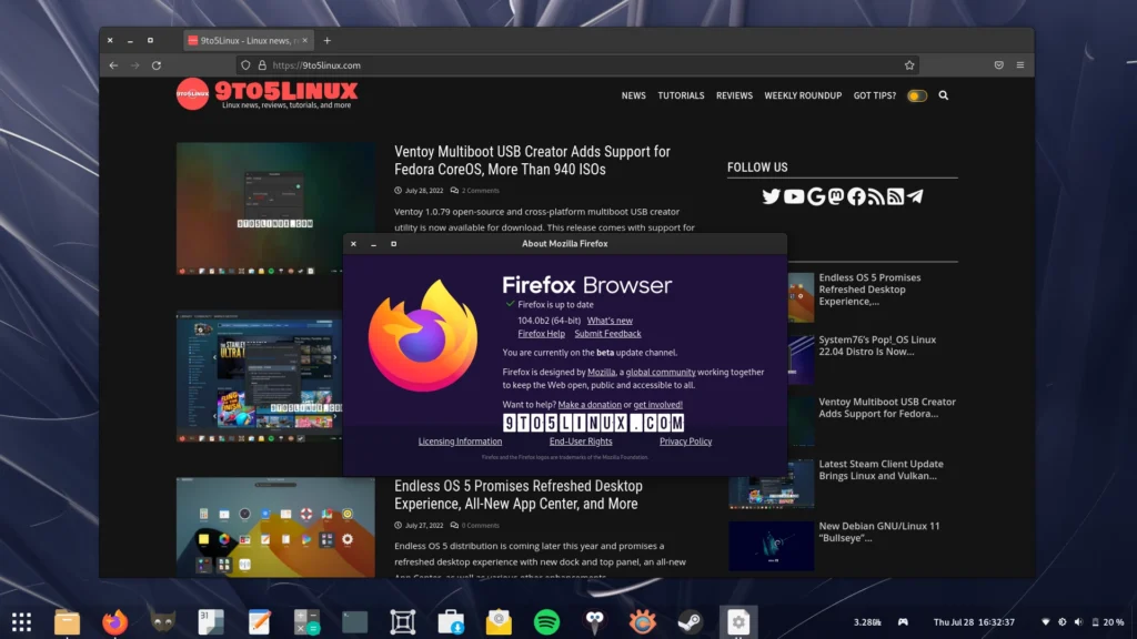 Firefox 104 enters beta testing with two finger swipe backforward gesture.webp